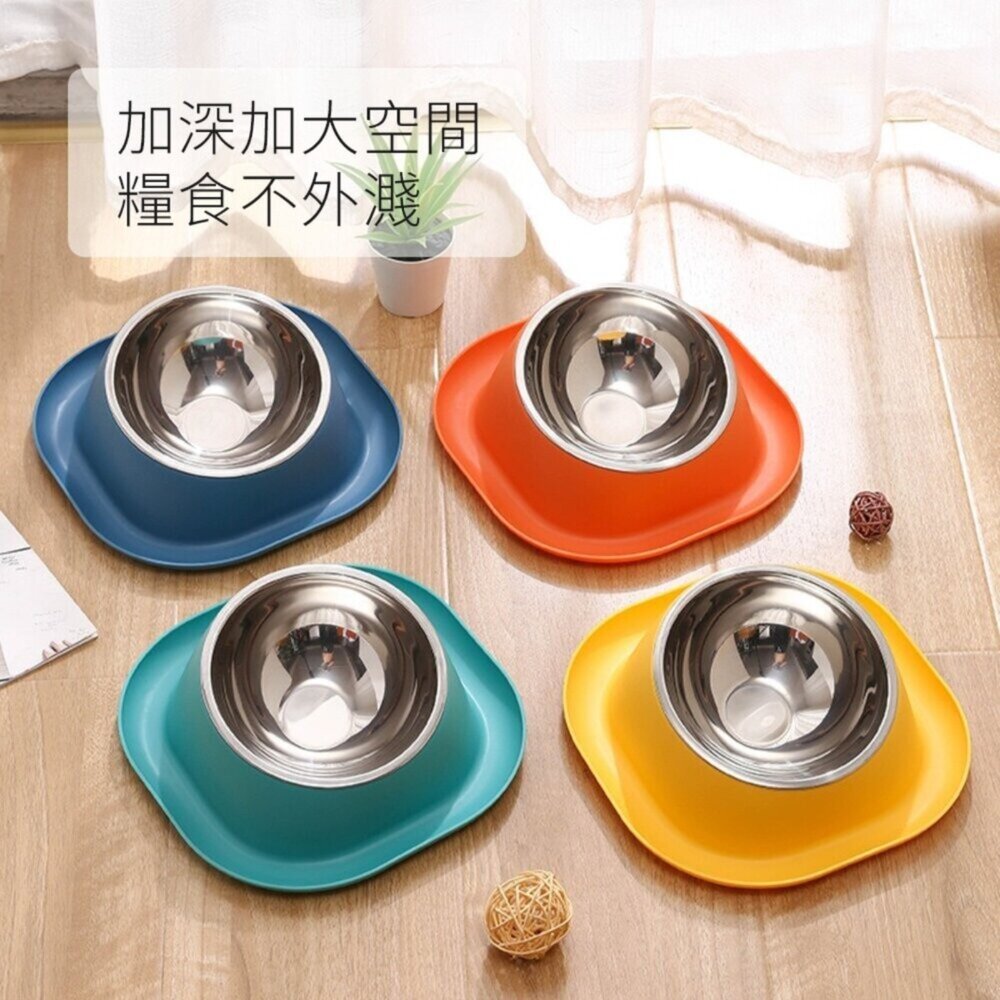 HYC不鏽鋼防蟻傾斜 單碗 傾斜寵物碗 寵物食具 不鏽鋼單碗 彩色單碗 貓狗 健康水碗毛掌櫃寵物店-圖片-1