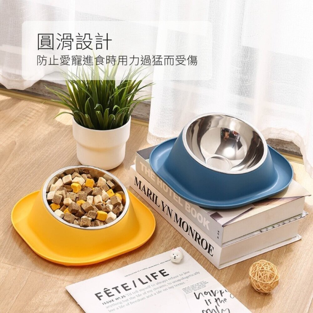 HYC不鏽鋼防蟻傾斜 單碗 傾斜寵物碗 寵物食具 不鏽鋼單碗 彩色單碗 貓狗 健康水碗毛掌櫃寵物店-圖片-3