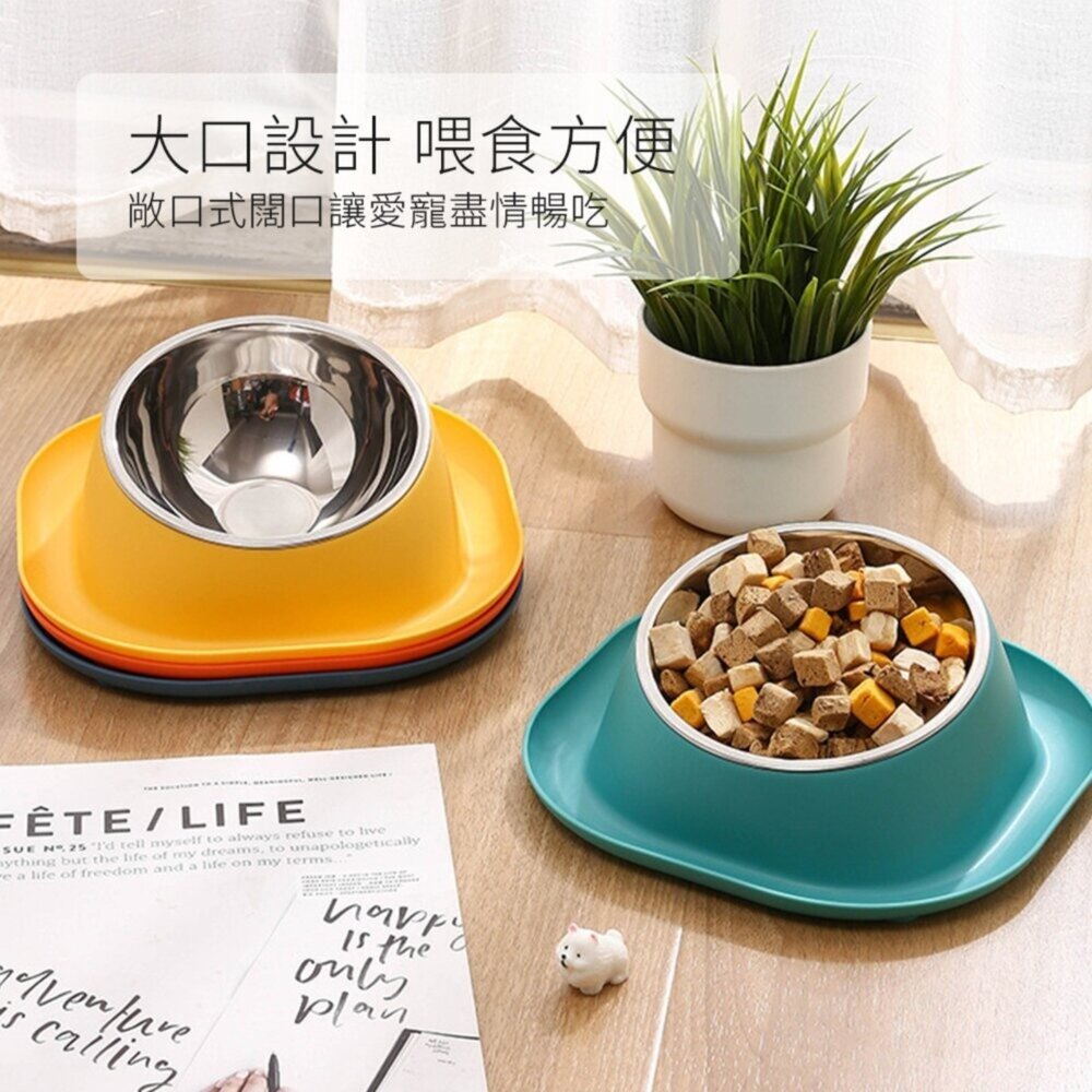 HYC不鏽鋼防蟻傾斜 單碗 傾斜寵物碗 寵物食具 不鏽鋼單碗 彩色單碗 貓狗 健康水碗毛掌櫃寵物店-圖片-4