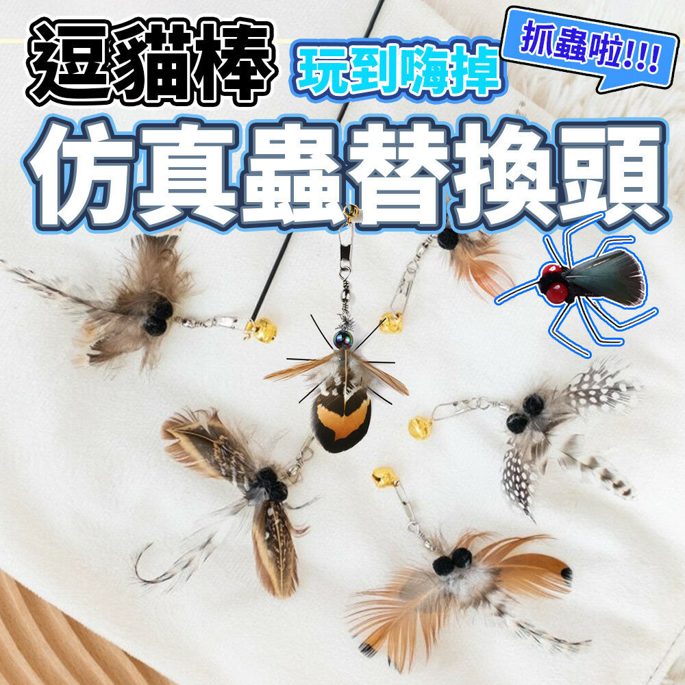 24483266664-逗貓棒 逗貓替換頭 仿真飛蟲 逗貓棒替換頭 逗貓 替換頭 逗貓棒 貓咪玩具 貓玩具 逗貓玩具 逗貓桿毛掌櫃寵物店