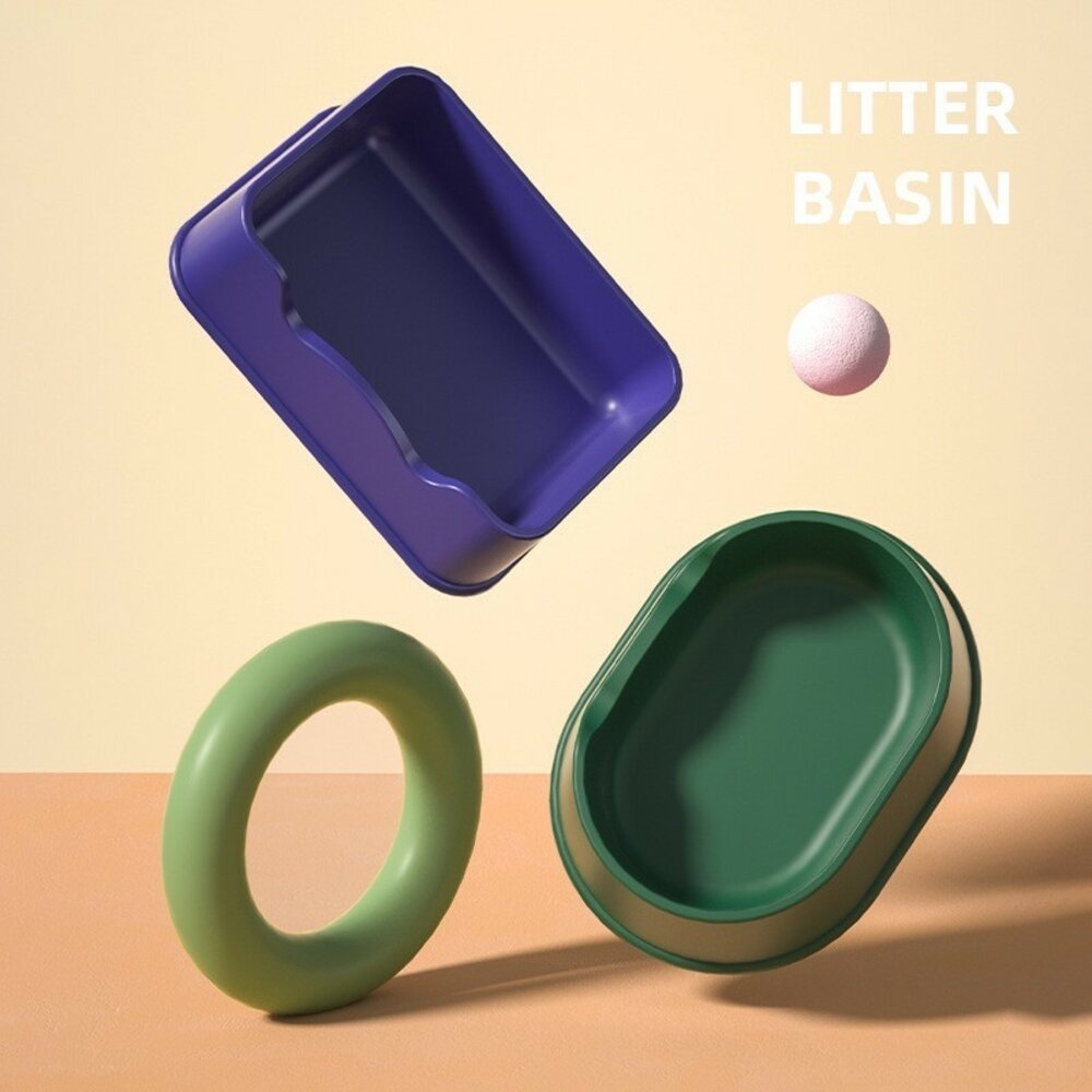 24624905967-貓沙盆 貓咪廁所 寵物清潔用品 全敞開式 貓咪砂盆 貓窩 大號 防外濺 貓貓大小便毛掌櫃寵物店