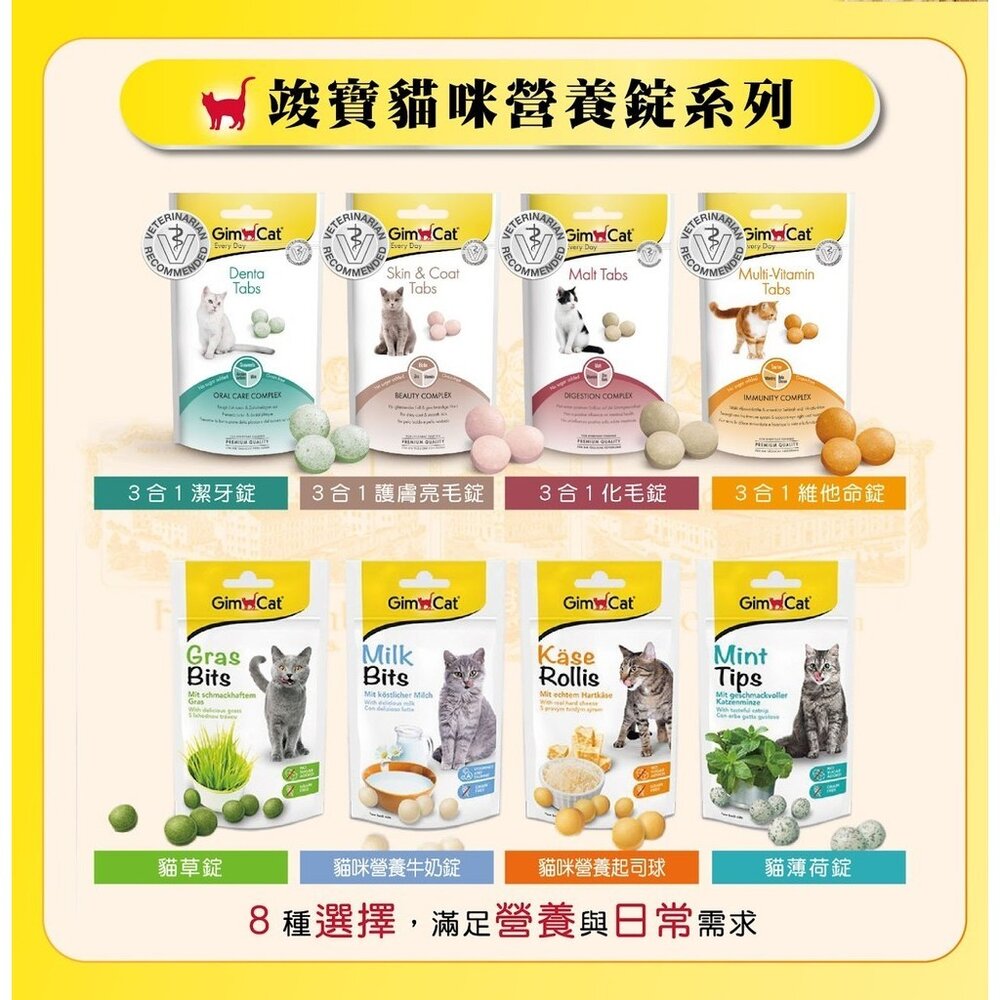 竣寶 貓咪營養錠 化毛錠 保健錠 起司球 貓草錠 潔牙錠 牛奶錠 三合一錠 貓咪營養品毛掌櫃寵物店-圖片-1