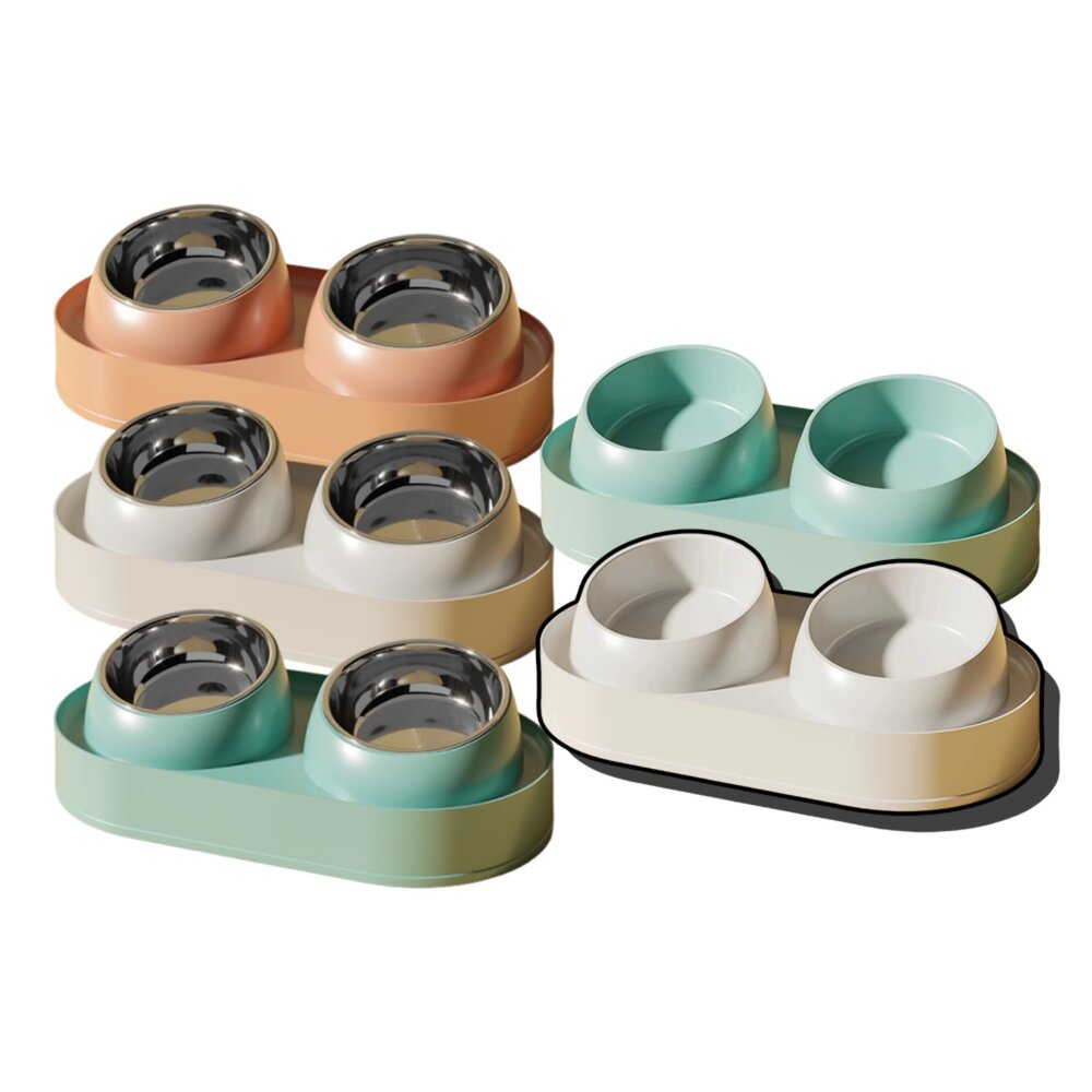 24950677459-不鏽鋼增高雙碗 寵物陶瓷碗 增高碗 防蟻碗 防溢碗 不銹鋼 防打翻 防溢食 水碗 寵物碗 狗碗 貓咪碗毛掌櫃寵物店