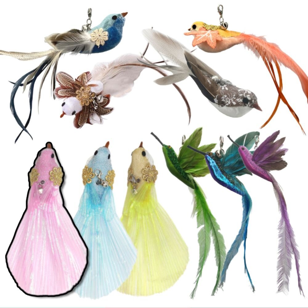 24981723772-NeeBoo 仿真鳥 逗貓棒替換頭 仿真鳥 昆蟲 替換頭 羽毛逗貓棒 小鳥逗貓棒 幼貓玩具 貓玩具 逗貓棒毛掌櫃寵物店