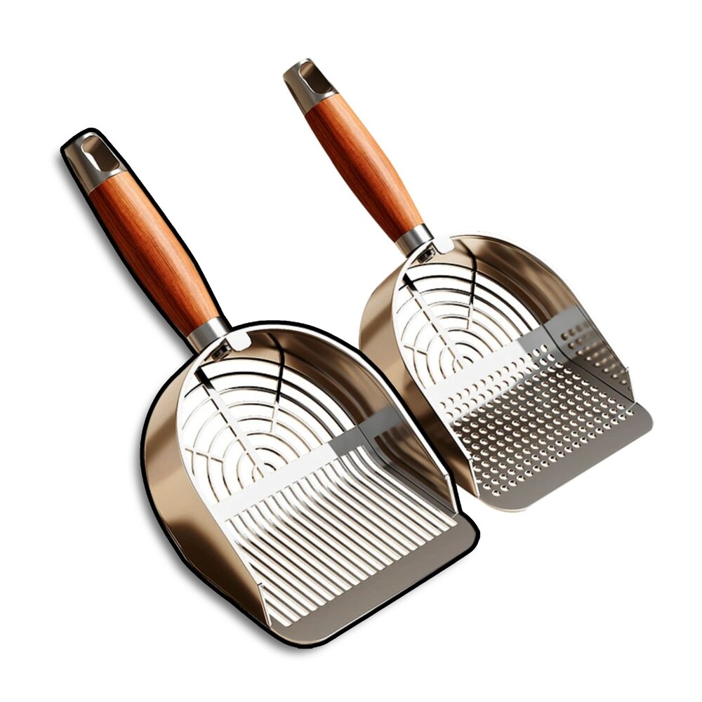 SCOOP 不鏽鋼貓砂鏟 貓鏟 網格貓砂鏟 貓咪清潔用品 大面積貓鏟 雙孔貓砂鏟 貓砂清潔毛掌櫃寵物店 封面照片