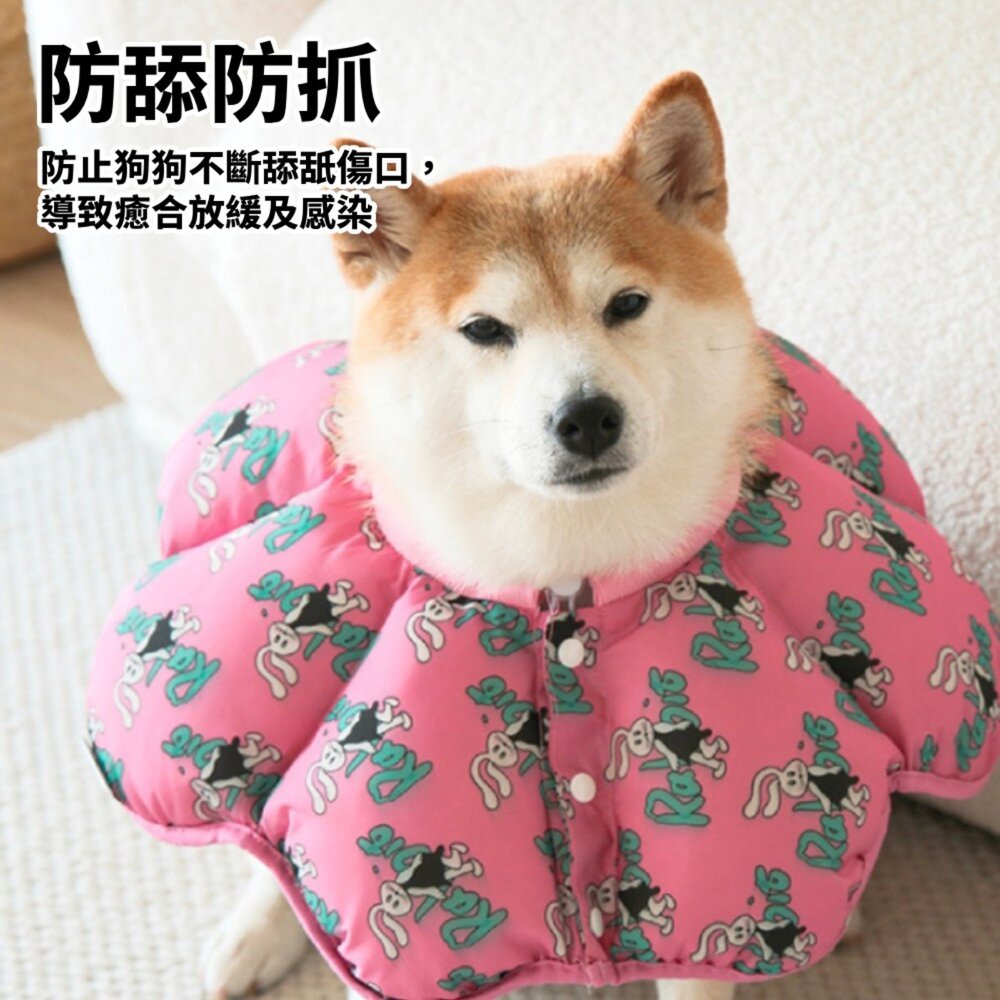 HeyElf 伊莉莎白頭套 寵物頭套 寵物脖圍 防舔防抓圈 寵物防舔防抓脖圍 可調節圍脖 寵物軟式頭套 絕育頭套毛掌櫃寵-圖片-2