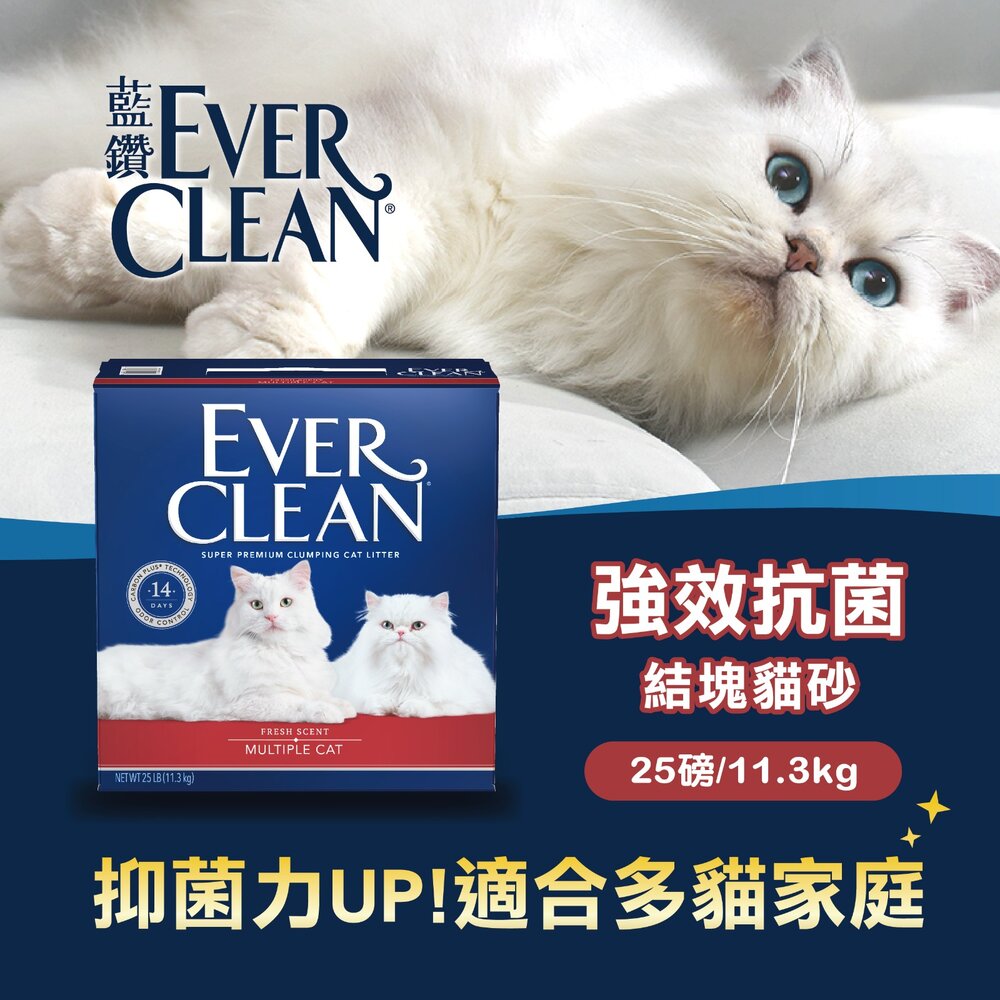 EverClean 藍鑽 強效凝結除臭貓砂 結塊貓砂 頂級礦砂 強效清香 活性碳貓砂 貓砂毛掌櫃寵物店-圖片-2