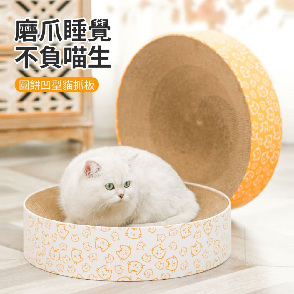 圓形貓抓窩 貓抓板 貓睡窩 貓玩具 摩爪神器 貓抓板貓窩 貓咪抓盆 貓咪玩具 貓抓板窩 磨爪貓玩具毛掌櫃寵物店-圖片-2