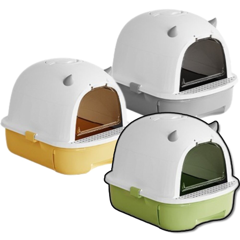 250618224316-TY 小惡魔折疊貓砂盆 可拆式抽屜貓砂盆 貓咪廁所 大容量貓砂盆 封閉式貓砂盆 防外濺防臭 全罩式毛掌櫃寵物店