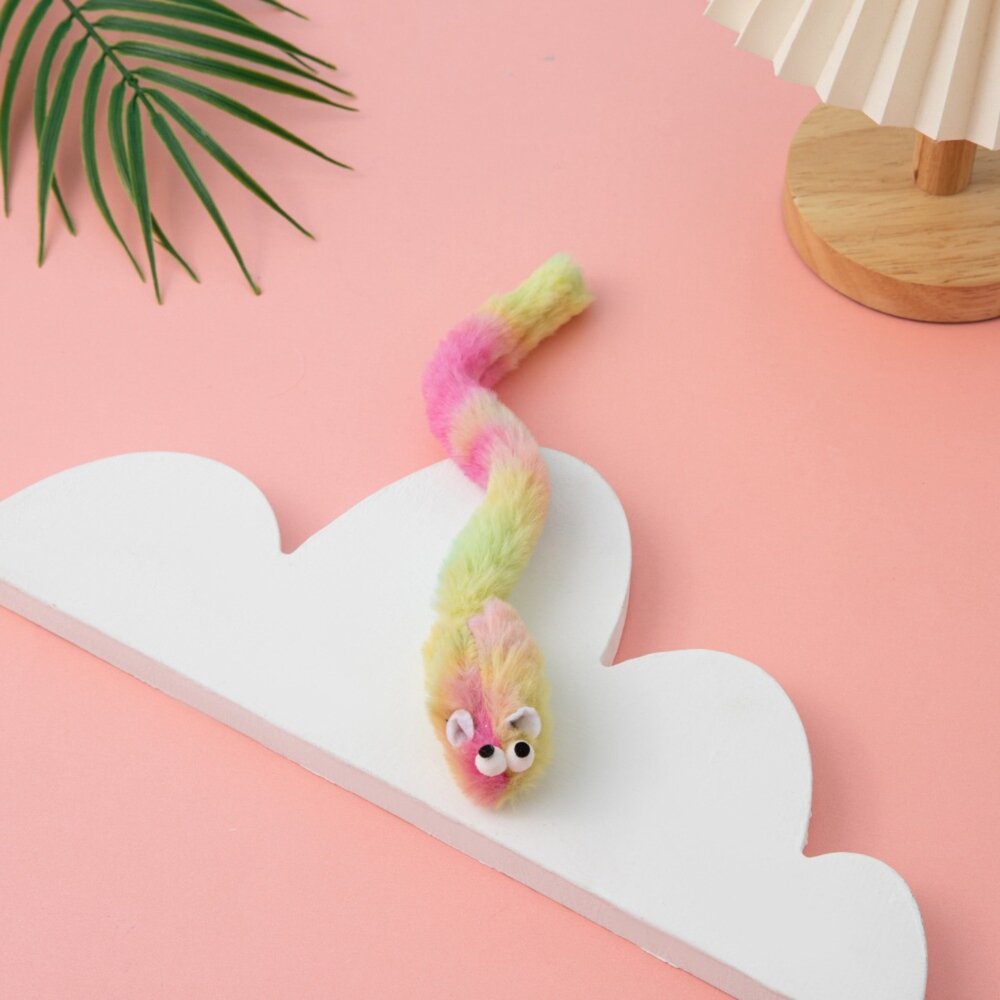 C2C貓薄荷 長尾巴老鼠 貓咪玩具 逗貓玩具 磨牙玩具 寵物玩具 貓薄荷玩具 彩色毛絨小老鼠 仿真老鼠毛掌櫃寵物店-圖片-4