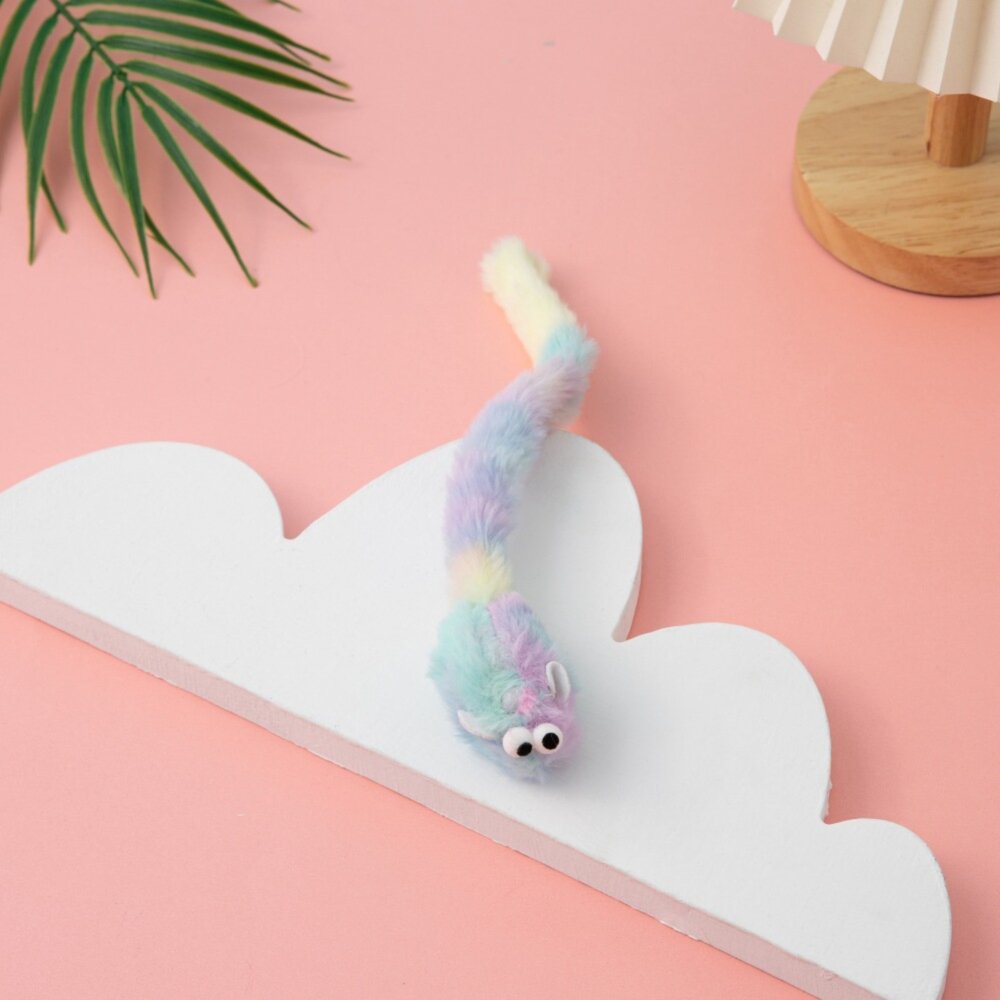 C2C貓薄荷 長尾巴老鼠 貓咪玩具 逗貓玩具 磨牙玩具 寵物玩具 貓薄荷玩具 彩色毛絨小老鼠 仿真老鼠毛掌櫃寵物店-圖片-6