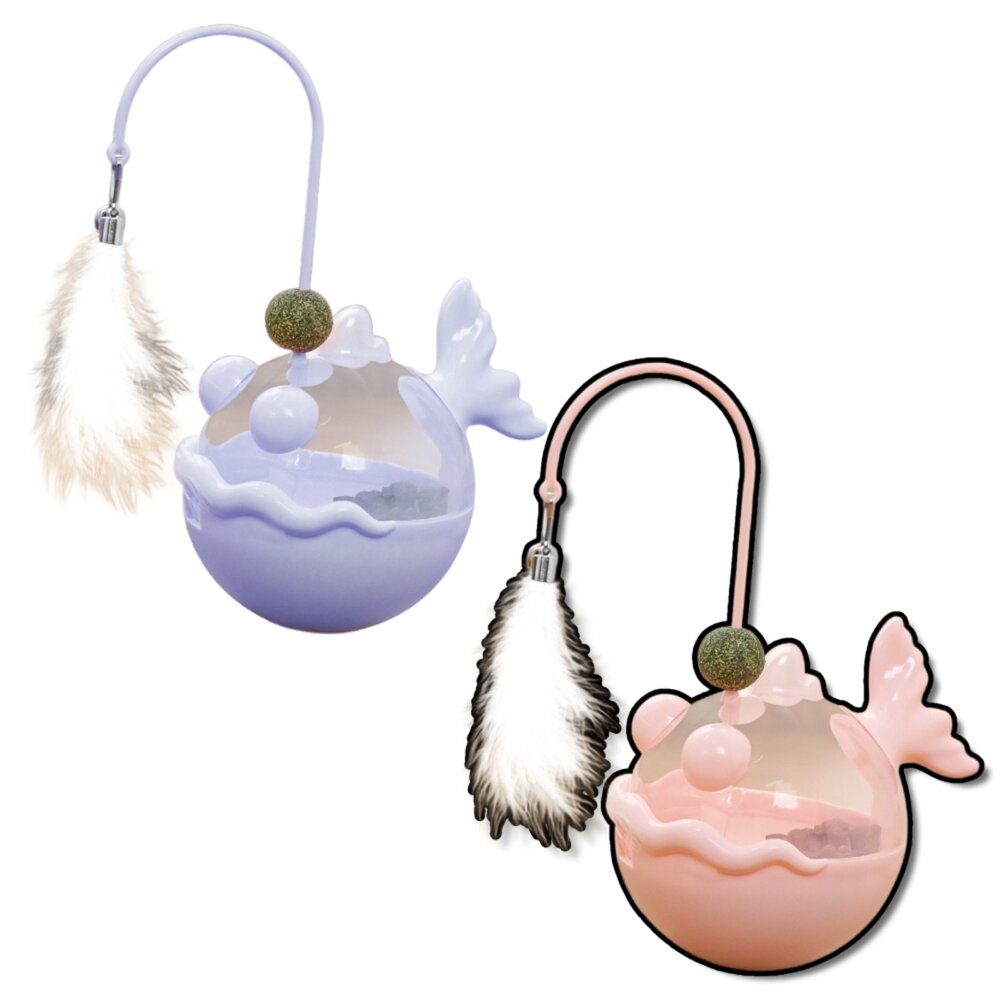 250626231253-安康魚 漏食貓玩具 寵物漏食球不倒翁貓轉盤 寵物造型玩具 藏食玩具 逗貓棒 寵物玩具 寵物解悶玩具毛掌櫃寵物店