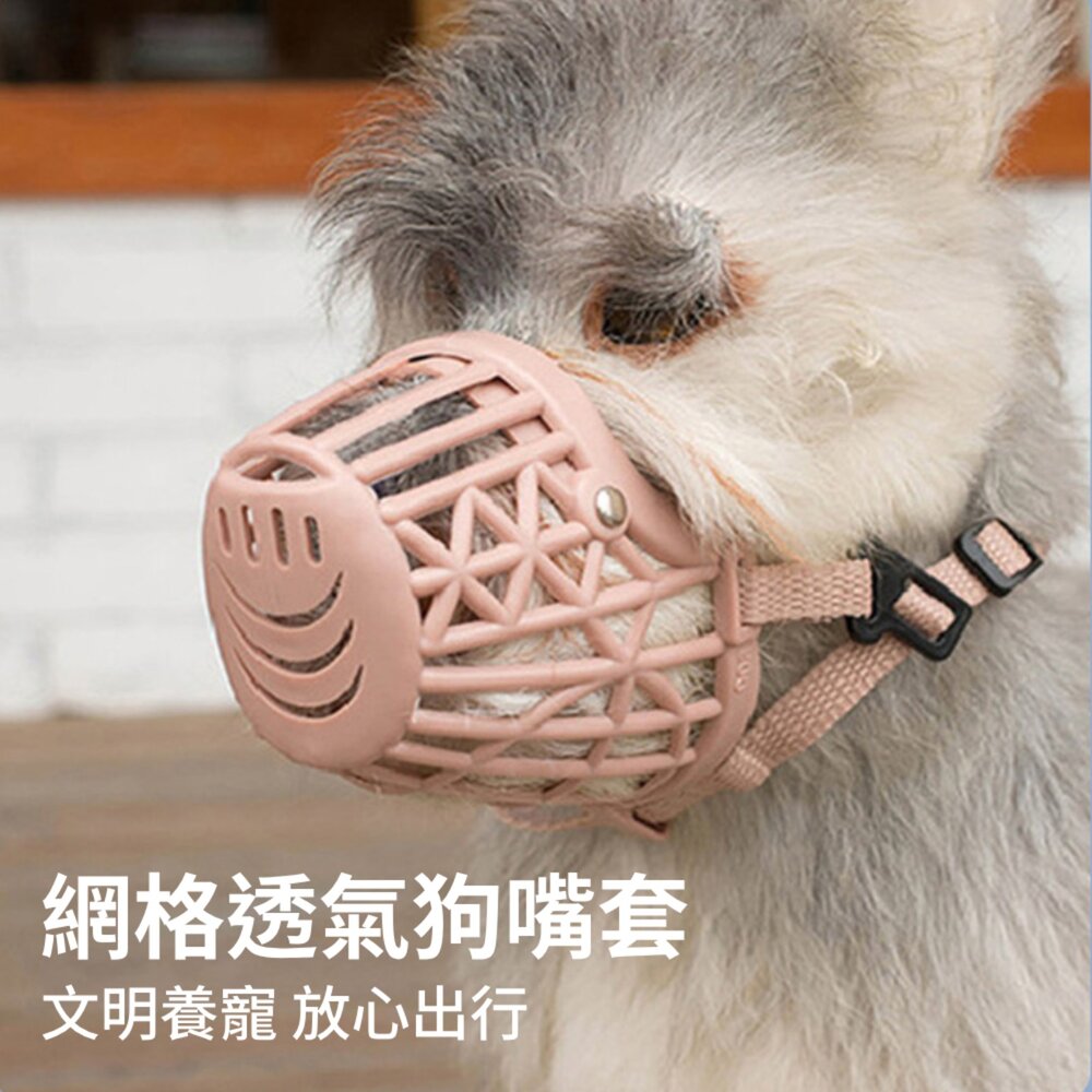 嘴套 寵物嘴套 狗嘴套 透氣嘴罩 防咬防叫嘴套 防誤食 可調節口罩 寵物口罩 狗狗口罩毛掌櫃寵物店-圖片-2