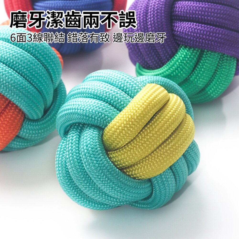 ROOOPE 拚色耐咬結繩 狗狗啃咬玩具 寵物玩具 啃咬玩具 磨牙潔齒 雙色編織繩 狗玩具毛掌櫃寵物店-圖片-4