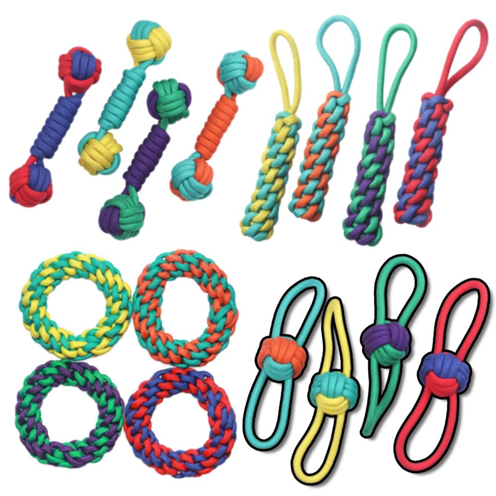 250630005952-ROOOPE 拚色耐咬結繩 狗狗啃咬玩具 寵物玩具 啃咬玩具 磨牙潔齒 雙色編織繩 狗玩具毛掌櫃寵物店