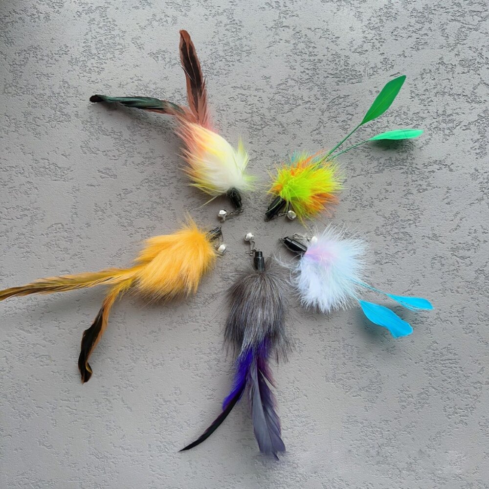 NB逗貓棒替換頭 羽毛 逗貓玩具 貓咪玩具 逗貓棒配件 可替換頭 寵物用品 貓玩具 貓杆 伸縮逗貓棒替換頭毛掌櫃寵物店-圖片-4