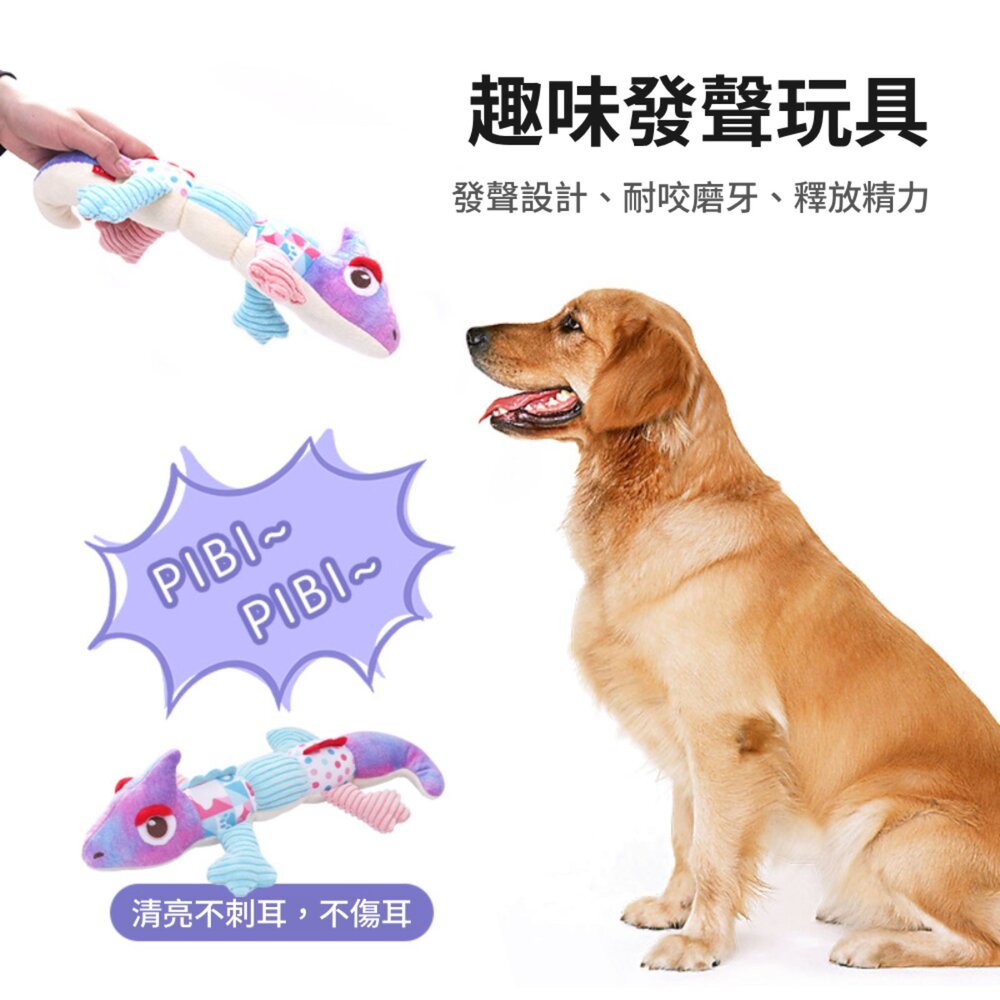 卡啦酷寵 變色龍 狗狗發聲玩具 寵物玩具 狗玩具 幼犬 磨牙玩具 啾啾玩具 毛絨狗玩具毛掌櫃寵物店-圖片-5
