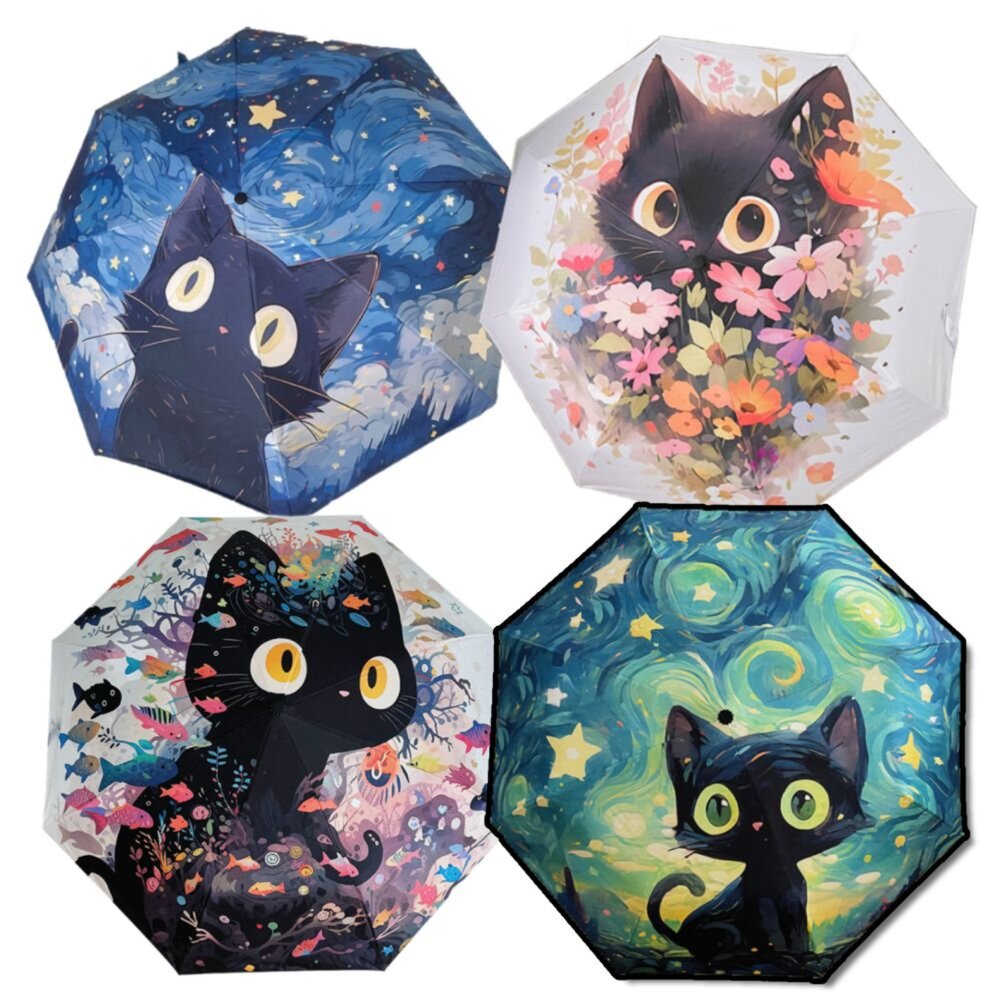 250730001105-梵高防曬 自動摺疊傘 雨傘 自動傘 防曬傘 晴雨兩用傘 折疊傘毛掌櫃寵物店