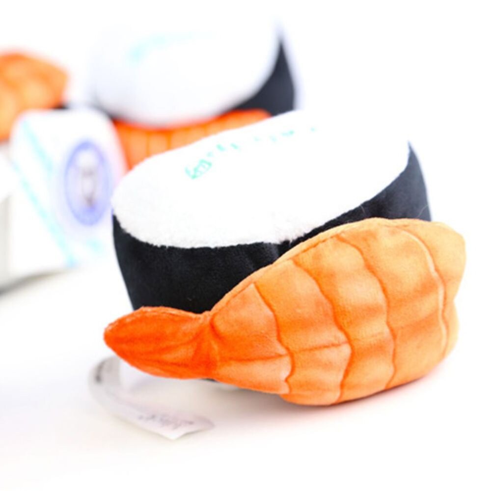 Audck 吃紫菜壽司 貓草玩具 鮮魚玩具 貓薄荷 仿真玩具 發聲玩具 海鮮仿真玩具 寵物玩具 貓玩具 逗貓玩具 貓抱枕-圖片-7