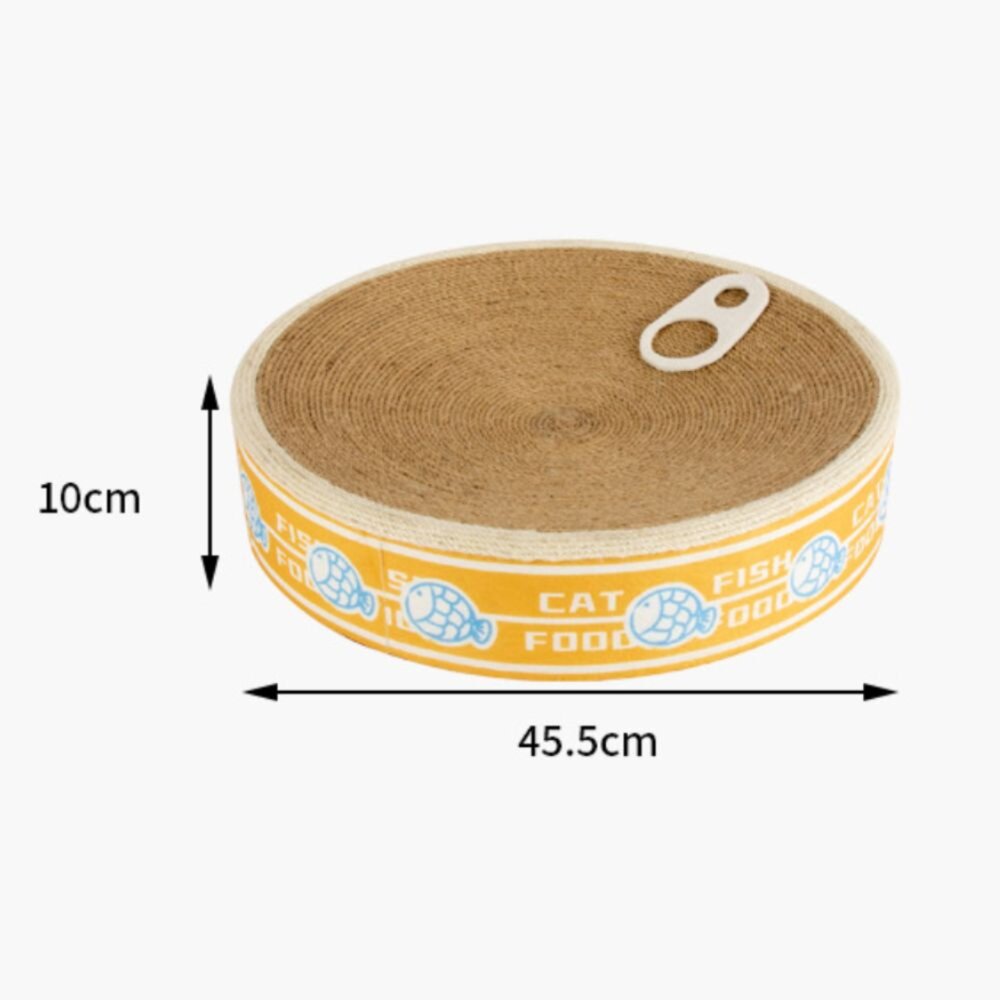 罐頭貓抓板 圓形劍麻貓抓窩 貓抓盆 耐抓不掉屑窩盆 貓睡窩 圓形貓抓板 貓抓窩兩用毛掌櫃寵物店-圖片-7