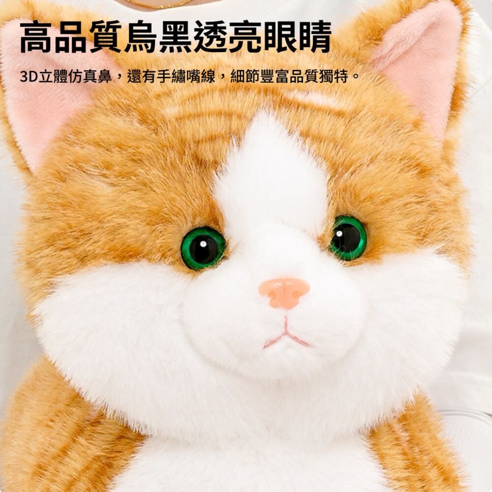 抱抱寶貝貓玩偶 毛絨玩具 絨毛娃娃 貓咪玩偶 大型玩偶 玩偶動物 安撫娃娃 趴趴貓咪毛掌櫃寵物店-圖片-5