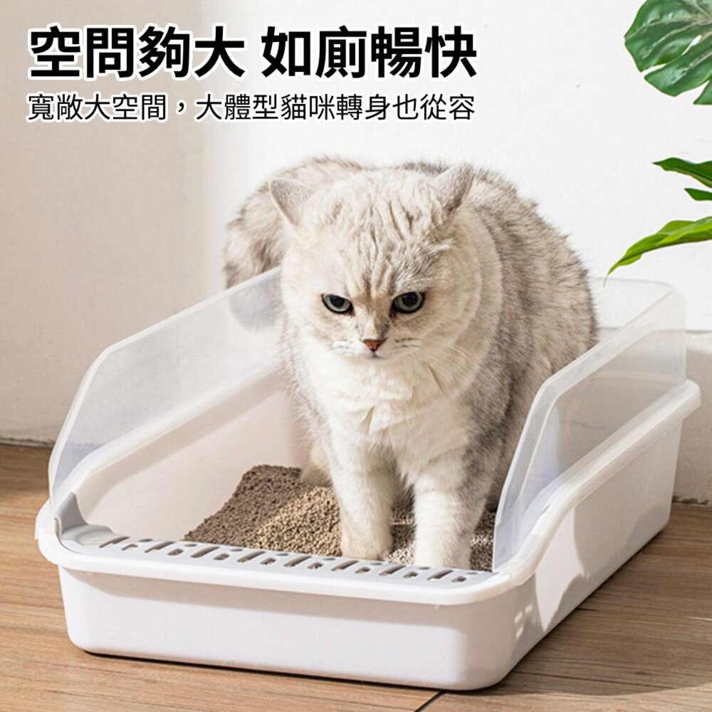 MEGA半封閉貓砂盆 半封閉開放式集裝箱貓沙盆 貓咪廁所 貓便盆 貓砂 大貓盆毛掌櫃寵物店-圖片-7