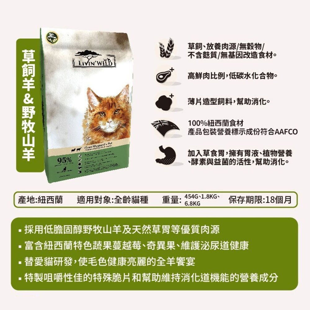 野宴紐西蘭無穀 貓飼料 貓糧 無穀貓飼料 無穀貓糧毛掌櫃寵物店-圖片-2