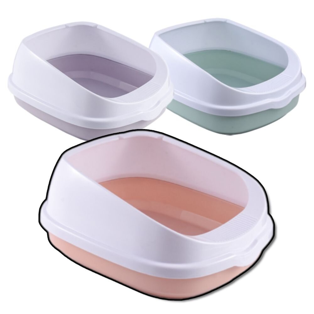 250829225143-YK高圍欄貓砂盆 半封閉貓砂盆 防外濺貓砂盆 大空間貓廁所 附貓砂鏟 貓咪砂盆 防砂飛濺 貓砂盆踏板毛掌櫃寵物店