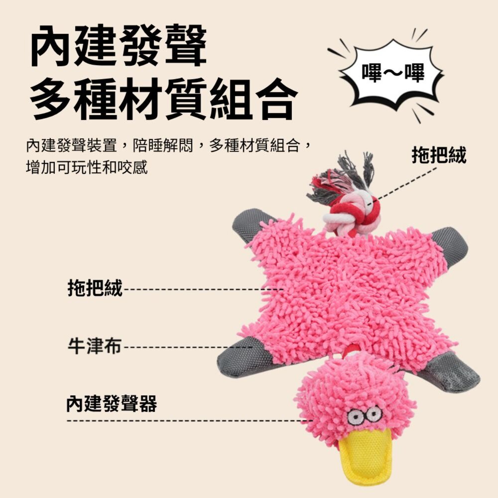 餵根蔬 棉繩拖把 狗玩具 潔齒磨牙耐咬玩偶 狗狗玩具 寵物洩憤玩具 寵物玩偶 仿真玩偶毛掌櫃寵物店-圖片-2