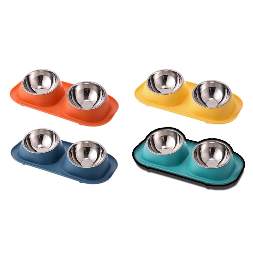 250912023355-HYC不鏽鋼防蟻傾斜 雙碗 傾斜寵物碗 寵物食具 不鏽鋼 雙碗 彩色雙碗 貓狗健康水碗 小寵適用毛掌櫃寵物店