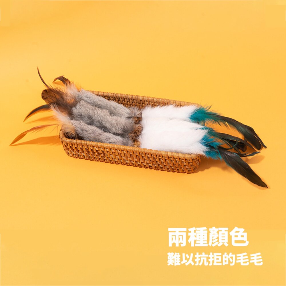 AHWOO 兔毛 蟲癭果 咬咬貓 貓玩具 天然兔毛 羽毛 磨牙 啃咬 自嗨 解悶 逗貓神器 貓咪毛掌櫃寵物店-圖片-2