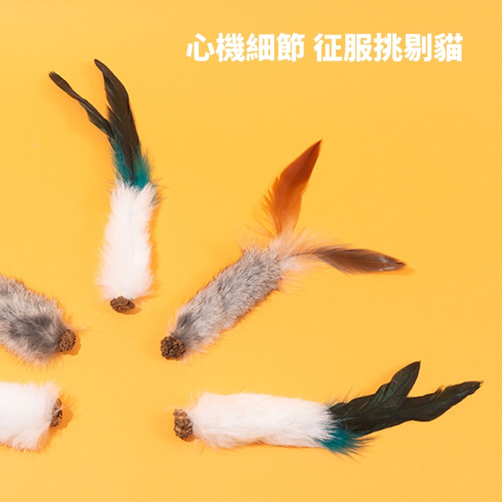 AHWOO 兔毛 蟲癭果 咬咬貓 貓玩具 天然兔毛 羽毛 磨牙 啃咬 自嗨 解悶 逗貓神器 貓咪毛掌櫃寵物店-圖片-6