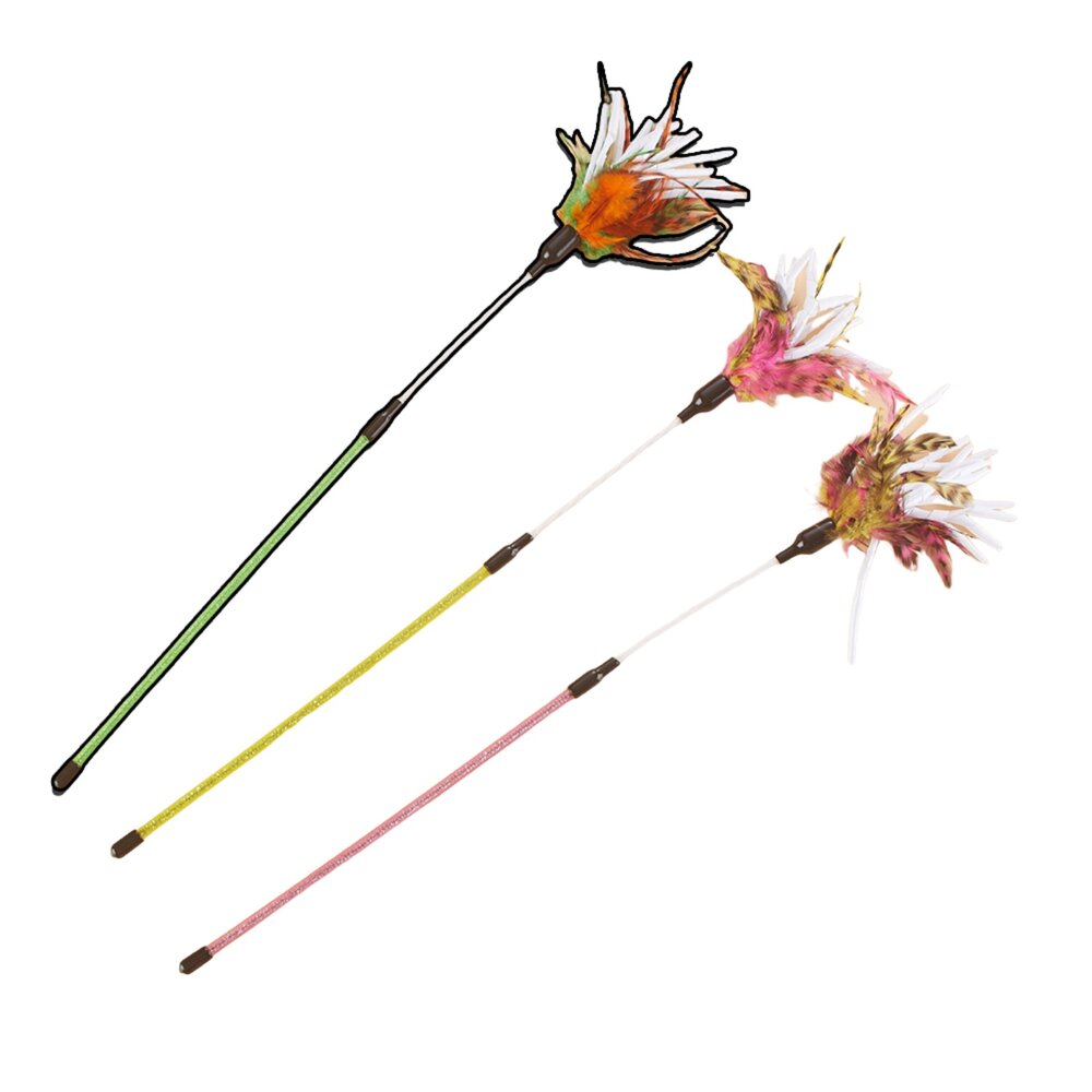 250919231250-HF蘆花紙捲逗貓棒 飛鳥 發聲響紙 彩色羽毛 長桿 手持逗貓棒 自嗨 解悶神器 耐咬 貓咪玩具毛掌櫃寵物店