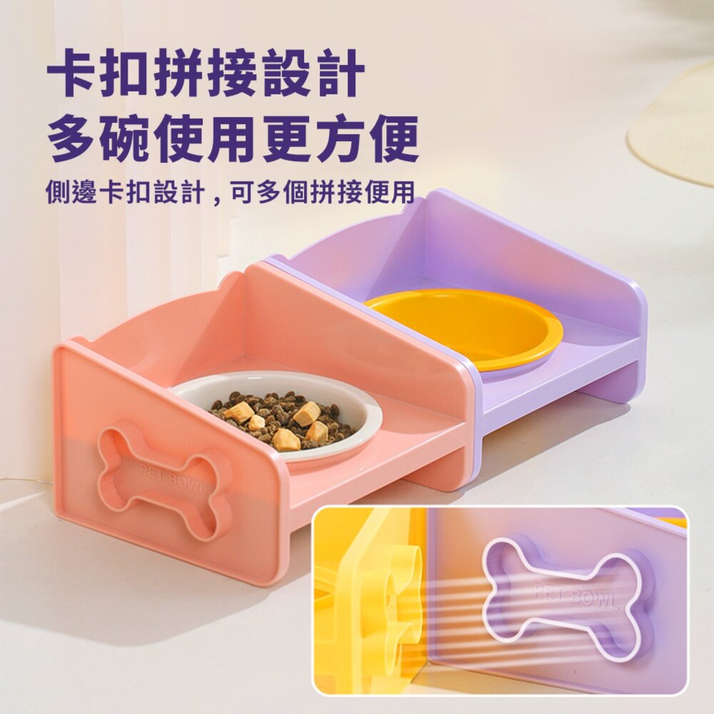 YoMix 方方 陶瓷碗 增高碗 防蟻碗 防溢碗 不銹鋼 防打翻 水碗 寵物碗 狗碗 貓咪碗毛掌櫃寵物店-圖片-7