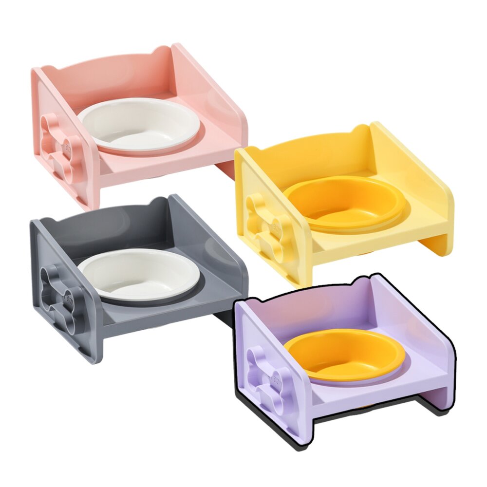 250920004003-YoMix 方方 陶瓷碗 增高碗 防蟻碗 防溢碗 不銹鋼 防打翻 水碗 寵物碗 狗碗 貓咪碗毛掌櫃寵物店