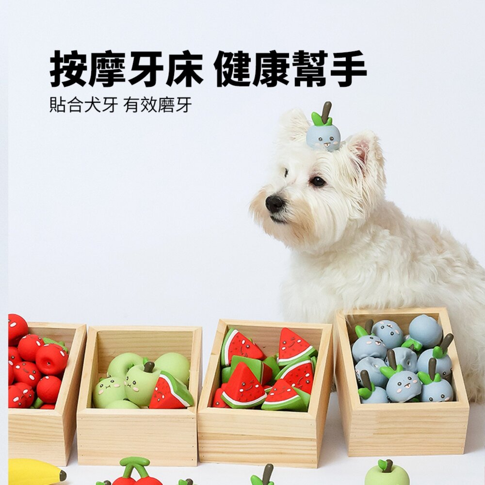 Roroarrr 天然乳膠發聲玩具 水果系列 狗玩具 可愛造型 天然玩具 安全玩具 水果造型毛掌櫃寵物店-圖片-6