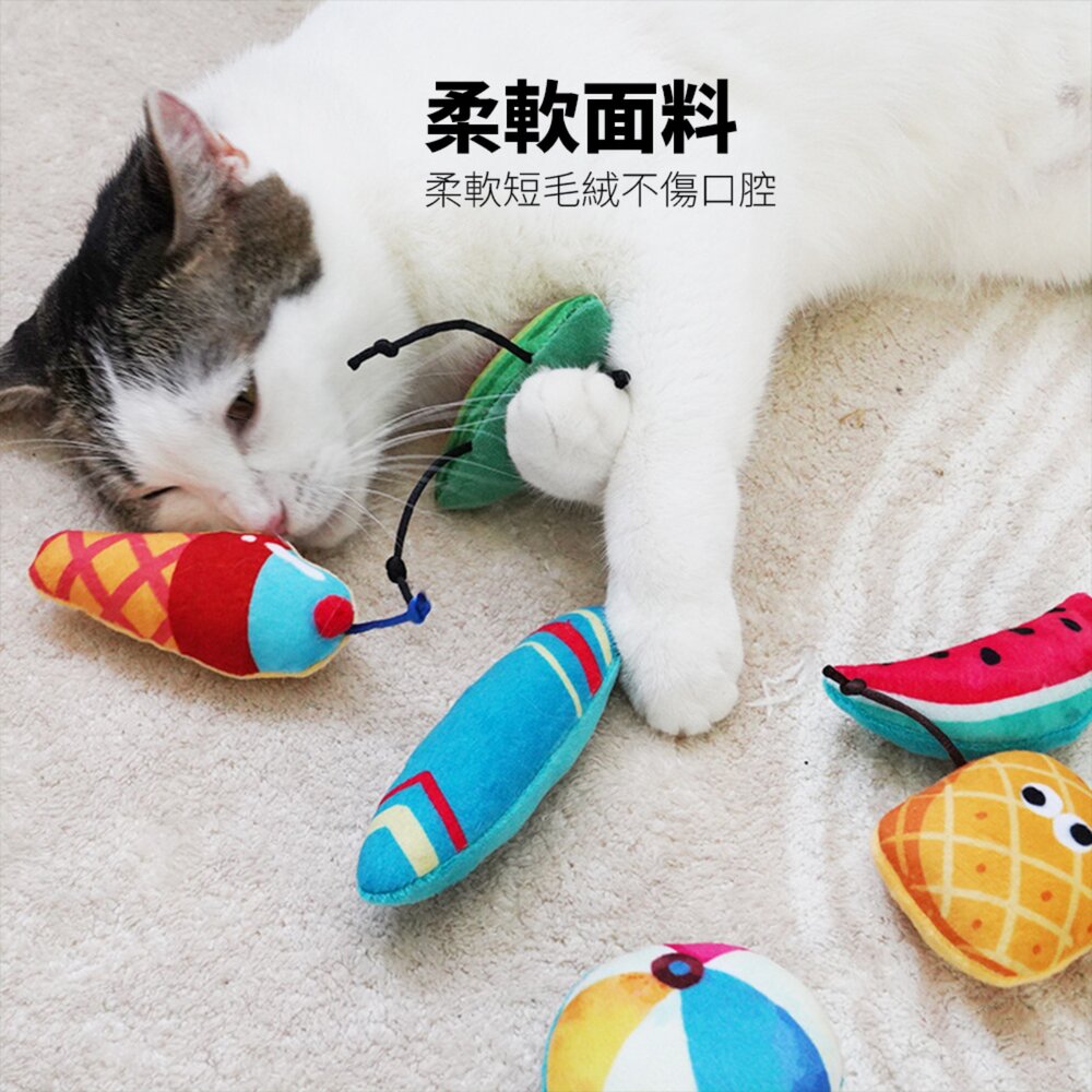 卡啦酷寵 假日衝浪貓玩具 貓咪玩具 自嗨解悶 貓薄荷 耐咬 幼貓磨牙 逗貓棒 寵物用品 貓咪玩具套裝毛掌櫃寵物店-圖片-4