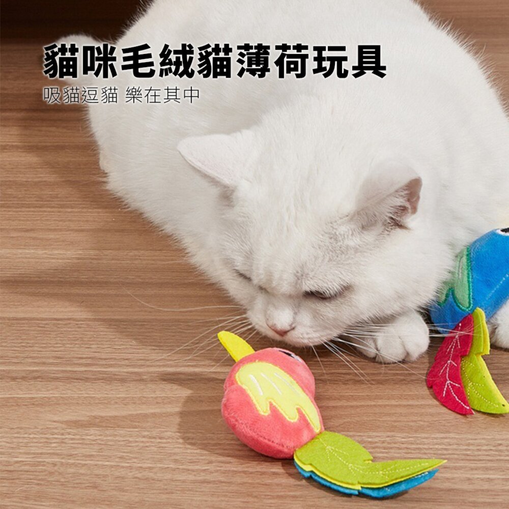 Duodoo 三尾小鳥貓玩具 小鳥貓玩具 內含貓薄荷 毛絨玩具 自嗨解悶 貓咪玩具 寵物用品毛掌櫃寵物店-圖片-1
