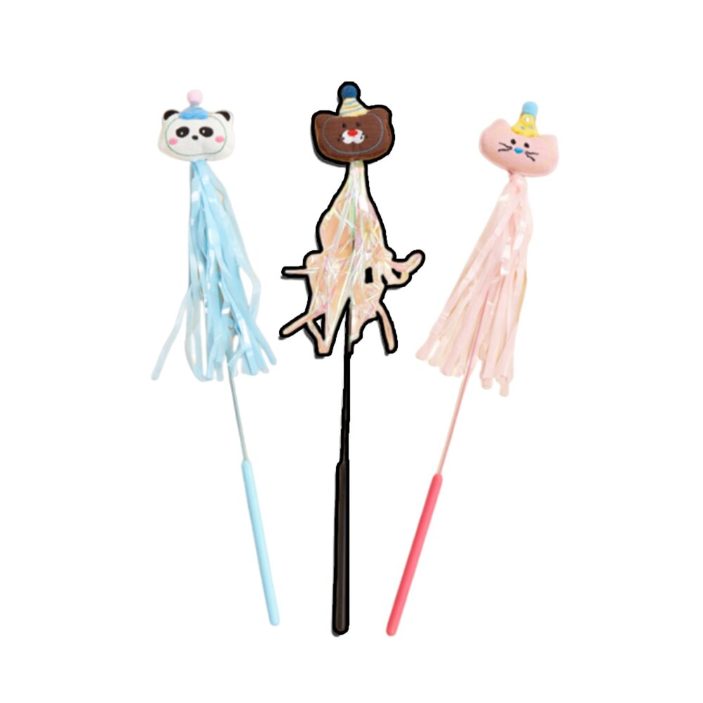 250929001654-Duodoo 動物彩飄逗貓棒 逗貓棒 卡通動物造型 長桿 自嗨解悶 貓咪玩具 寵物用品毛掌櫃寵物店
