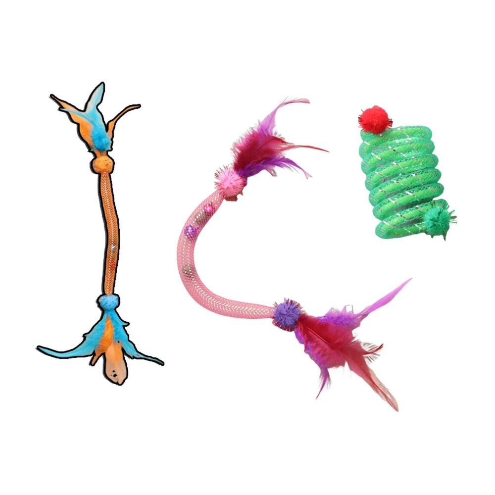 251002190435-NeeBoo 彈力軟管 貓玩具 彈力網 貓玩具 附貓薄荷球 蟲蟲 羽毛 逗貓棒 可伸縮 彈力 響鈴 逗貓玩具毛掌櫃寵物店