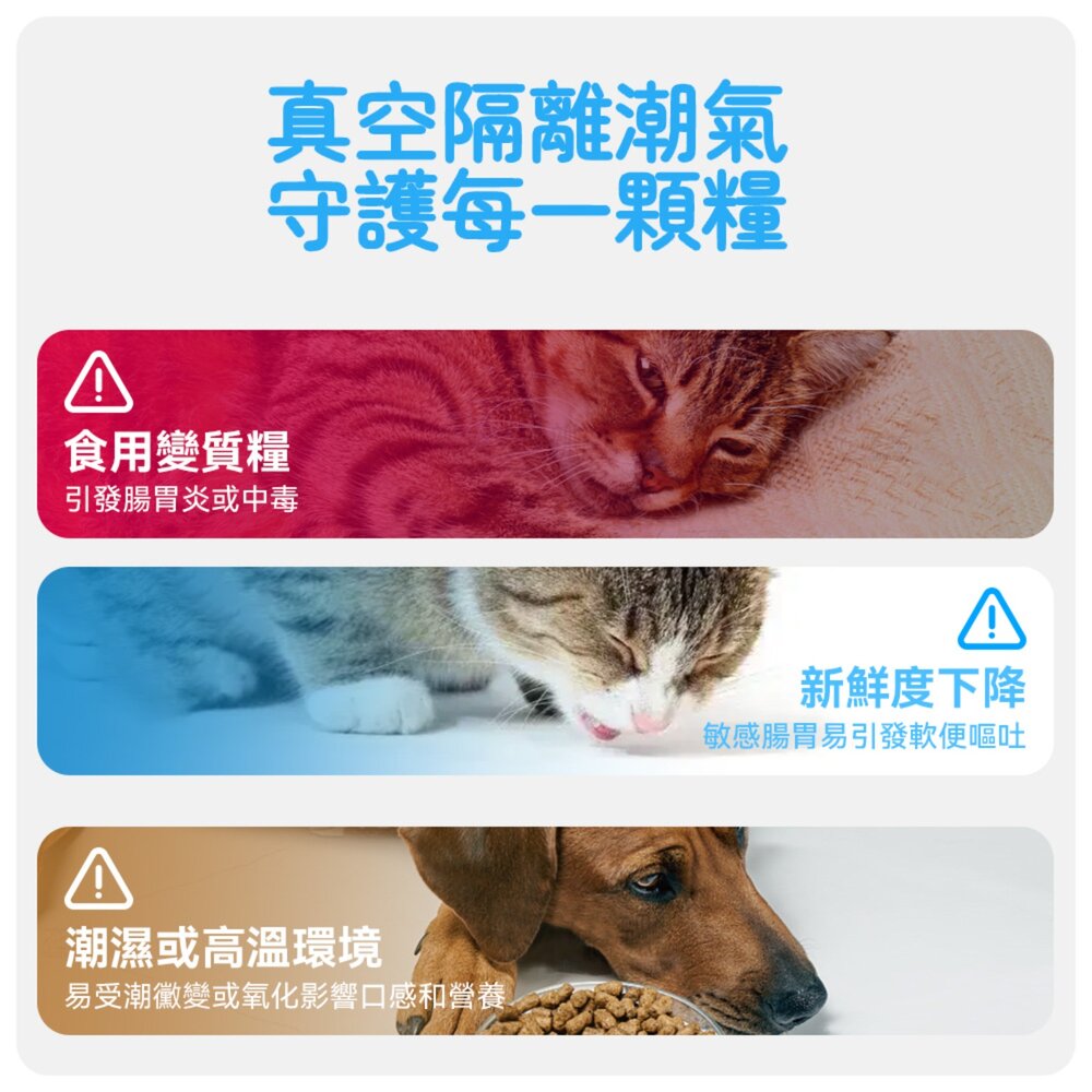 Vegansu 抽乾淨 智能真空儲糧桶 真空 寵物 儲糧桶 密封 防潮 智能 貓糧 儲存桶 狗糧 儲存 收納盒毛掌櫃寵-圖片-2