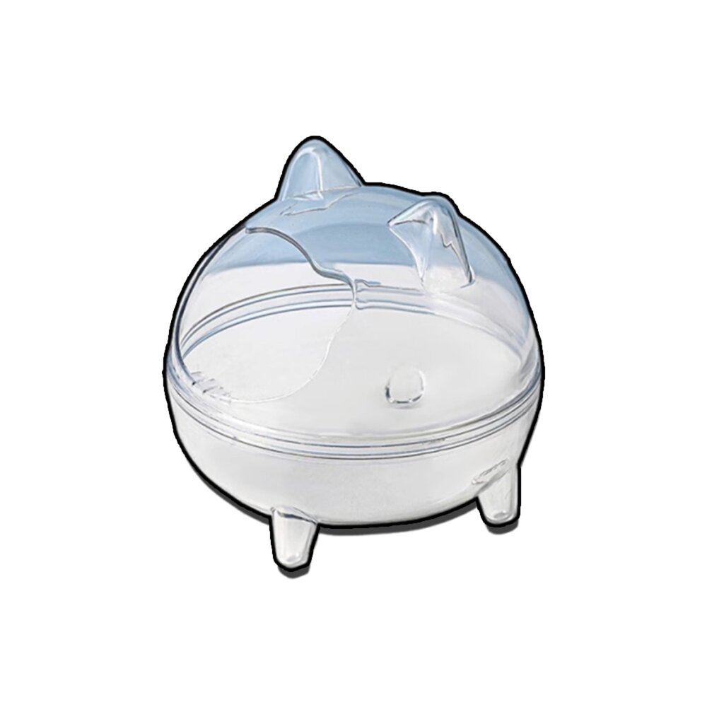 251010204036-Small 小熊倉鼠浴室 倉鼠浴室 小寵透明小熊浴室 浴砂防濺出 洗澡浴室毛掌櫃寵物店