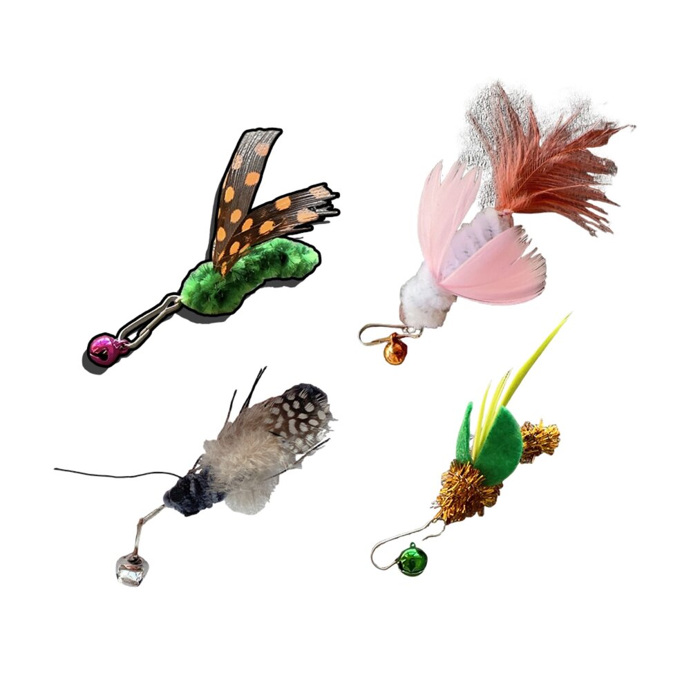 251011230248-NeeBoo 毒蟲飛蛾蚊替換頭 可愛造型昆蟲 逗貓棒替換頭 耐咬羽毛貓玩具 小飛蟲 寵物互動用品毛掌櫃寵物店