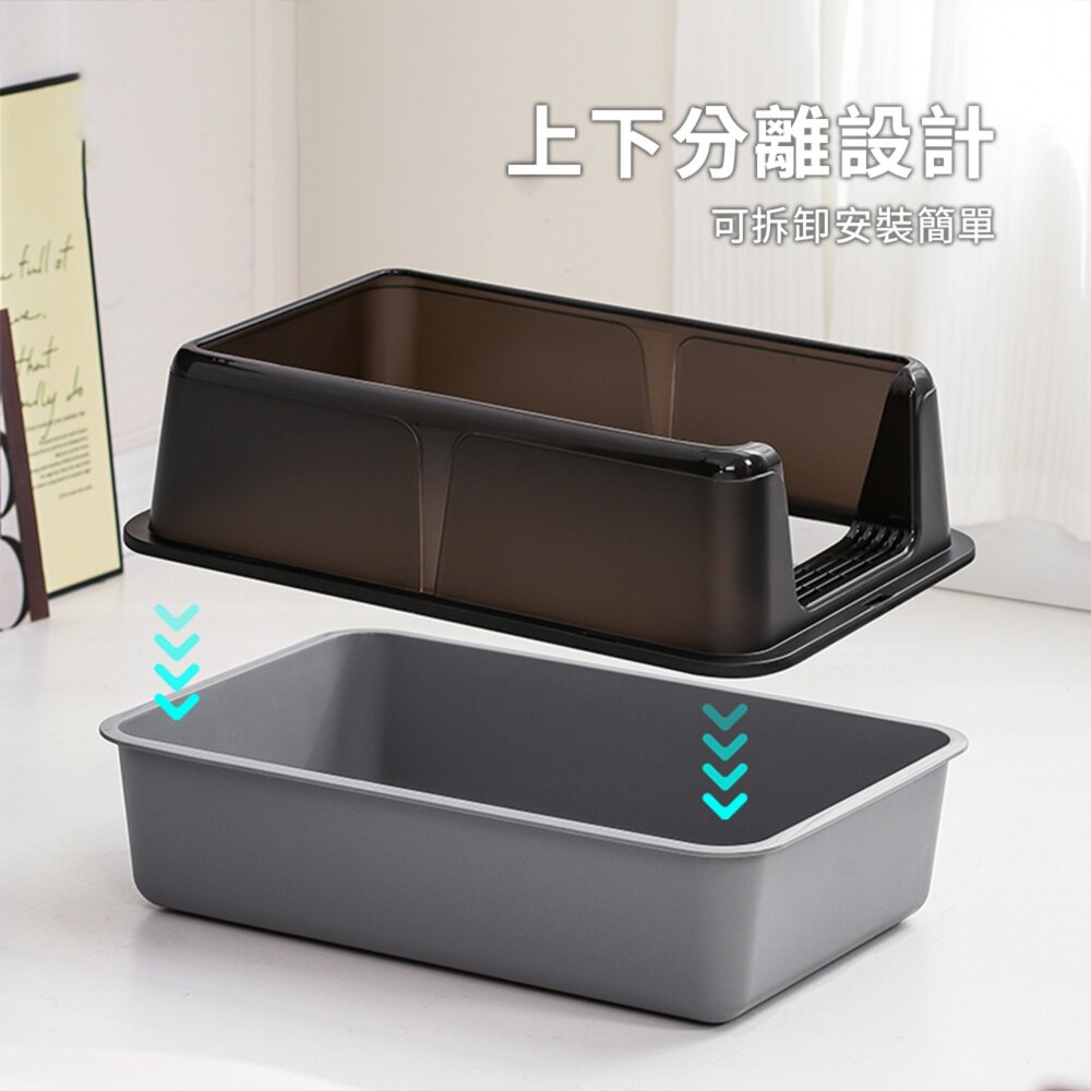 YoMix 前開口塑膠貓砂盆 貓咪廁所 貓便盆 貓砂 大貓盆毛掌櫃寵物店-圖片-6