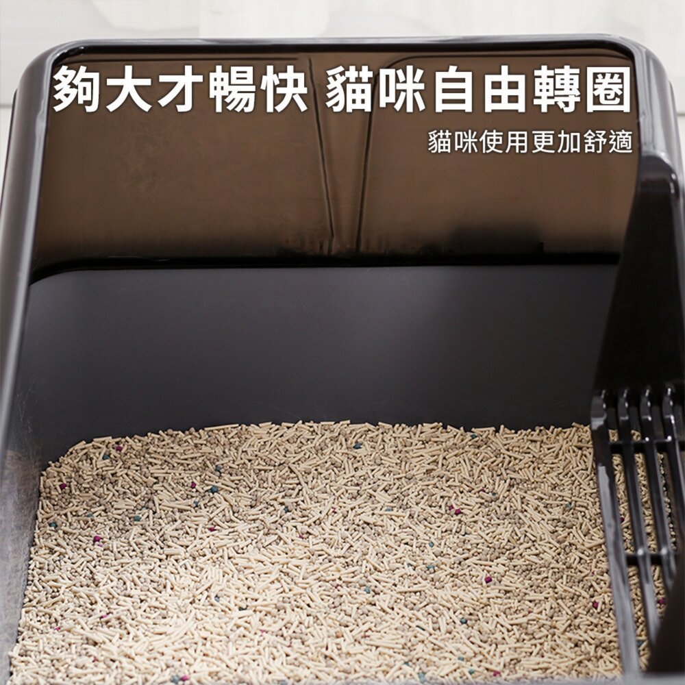 YoMix 側開口塑膠貓砂盆 貓咪廁所 貓便盆 貓砂 大貓盆毛掌櫃寵物店-圖片-3