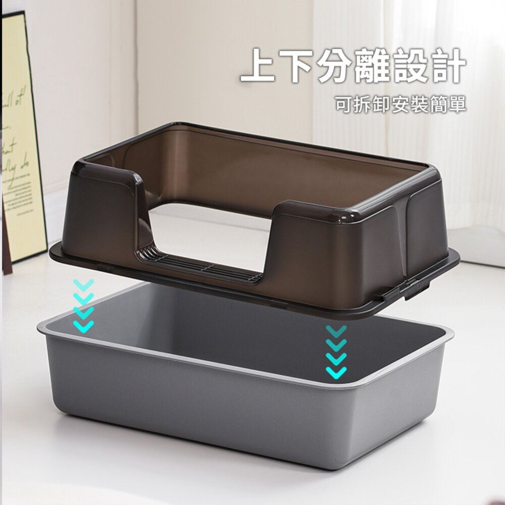 YoMix 側開口塑膠貓砂盆 貓咪廁所 貓便盆 貓砂 大貓盆毛掌櫃寵物店-圖片-6