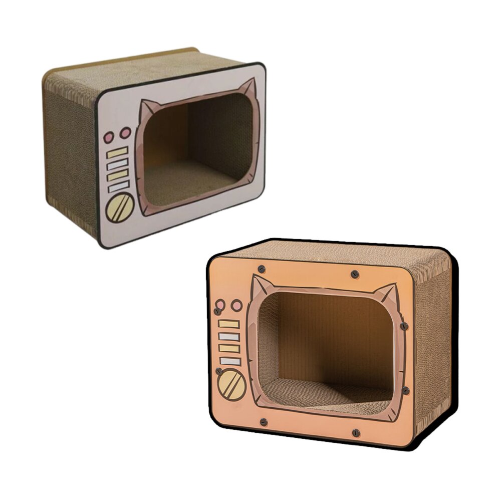  Scrapaw 電視機貓臉貓抓板 貓抓板 瓦楞紙貓窩 耐磨耐抓