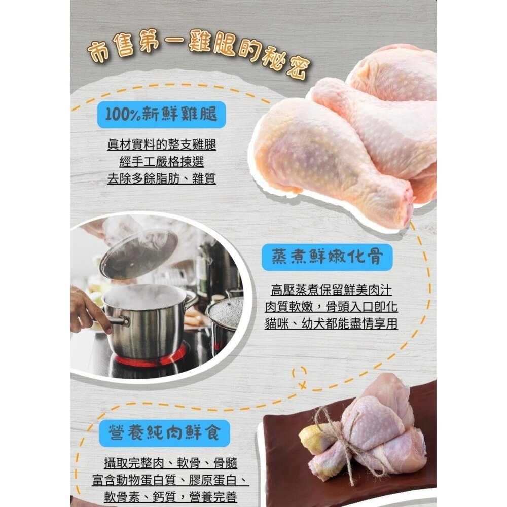 JC PET 嫩汁雞腿寵物雞腿55g 雞腿 狗零食 貓零食 化骨雞腿 台灣製造 寵物雞腿 狗雞腿毛掌櫃寵物店-圖片-4