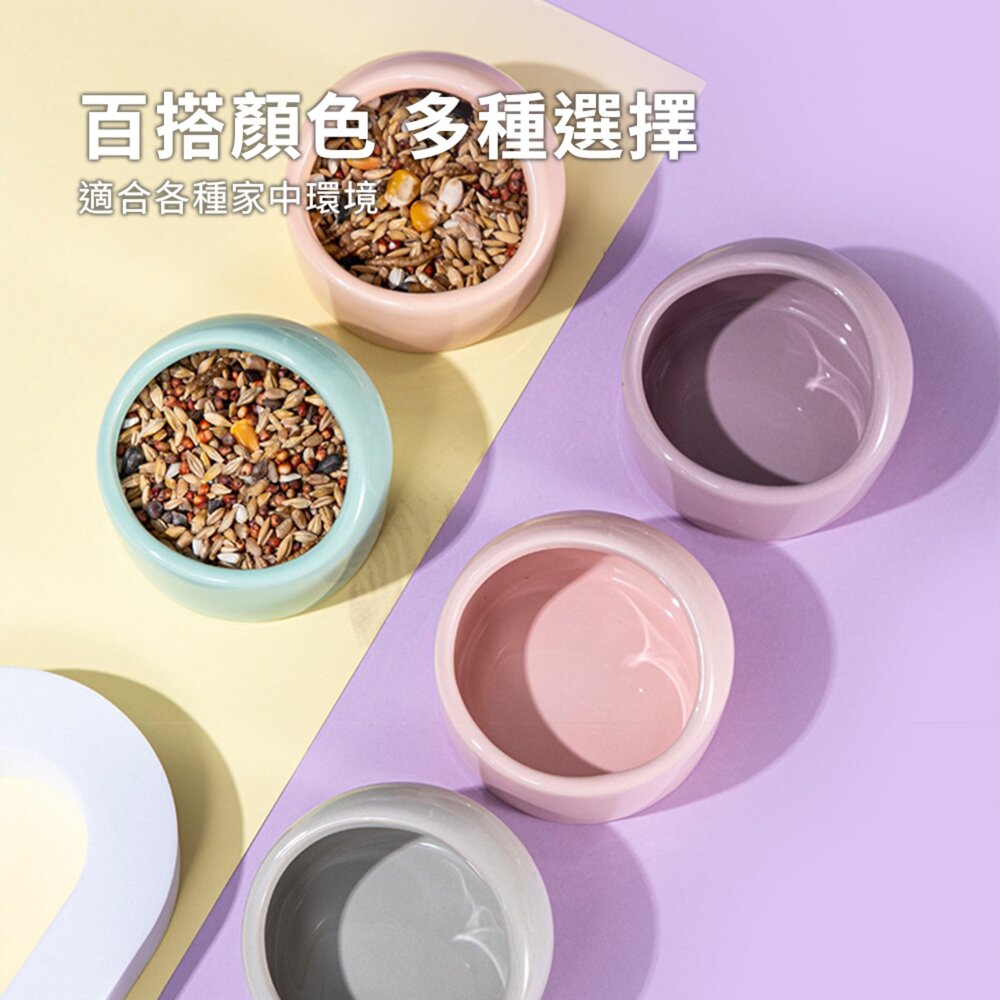 Hamster 糖果斜口陶瓷食盆 倉鼠食盆 陶瓷碗 防側翻 瓷碗餵食盆 造景用品 倉鼠籠配件毛掌櫃寵物店-圖片-3