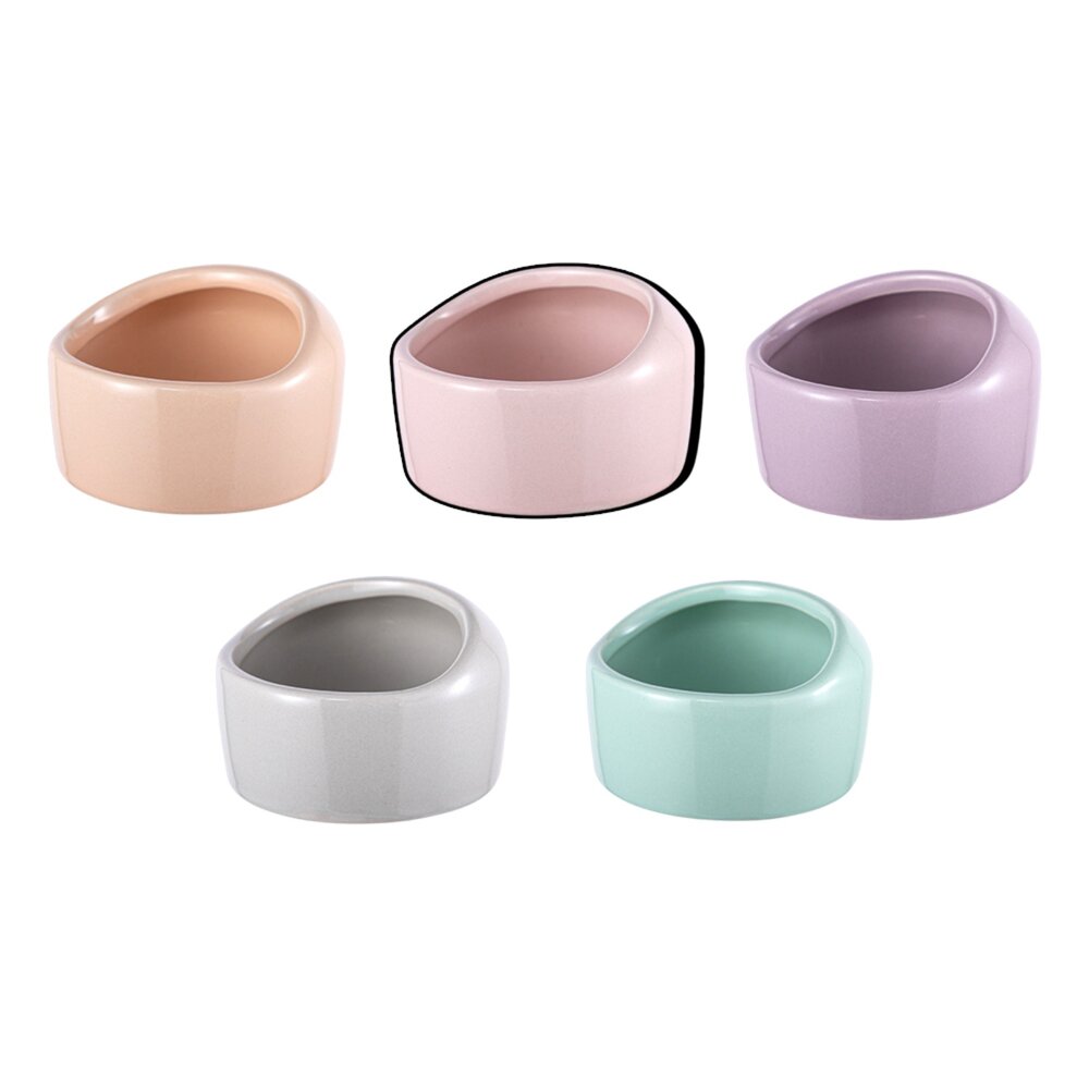  Hamster 糖果斜口陶瓷食盆 倉鼠食盆 陶瓷碗 防側翻 瓷碗餵食盆 造景用品 倉鼠籠配件